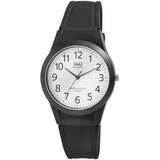 Q&Q Uniuhr mit Silikonarmband, 10 bar, schwarz - Schwarz/Weiß