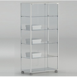 Glasvitrine 180 cm hoch mit Rollen JT-A9118P