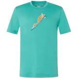 super.natural - Kid's Duck Dive Tee - Merinoshirt Gr 104 grün/ various