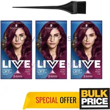 Schwarzkopf LIVE Colour + Lift Ultra Violet Permanent Hair Dye L76, PACK OF 2