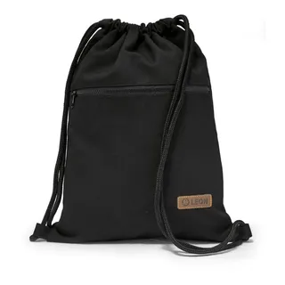 By Bers Turnbeutel Leon By Bers Turnbeutel Beutelrucksack Freizeitrucksack (Tagesrucksack Turnbeutel Beutelrucksack Freizeitrucksack für Strand Sport Festival Freizeit Alltag Einkauf aus Baumwolle Innentasche Schlüsselband) schwarz