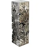 Casablanca modernes Design Casablanca Säule Flora aus Glas und Metall - bronzefarben - antikfinish - Blattmotiv - Höhe 100cm x Breite 27cm