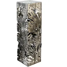 Casablanca modernes Design Casablanca Säule Flora aus Glas und Metall - bronzefarben - antikfinish - Blattmotiv - Höhe 100cm x Breite 27cm