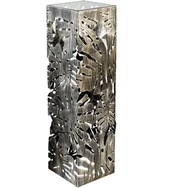 Casablanca modernes Design Casablanca Säule Flora aus Glas und Metall - bronzefarben - antikfinish - Blattmotiv - Höhe 100cm x Breite 27cm
