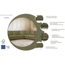 Home Affaire Eckcouch Cord 2-Sitzer Grün