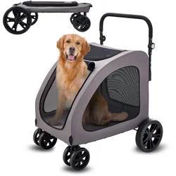 VEVOR Hundebuggy 79x91x113cm Hundewagen Hundetrolley Haustier Transport 73kg