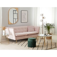 3-Sitzer Sofa Samtstoff pastellrosa mit goldenen Beinen FREDERICA