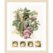 Lanarte Kreuzstich Stickpackung Vogelhaus mit Rosen Marjolein Bastin Zählmuster