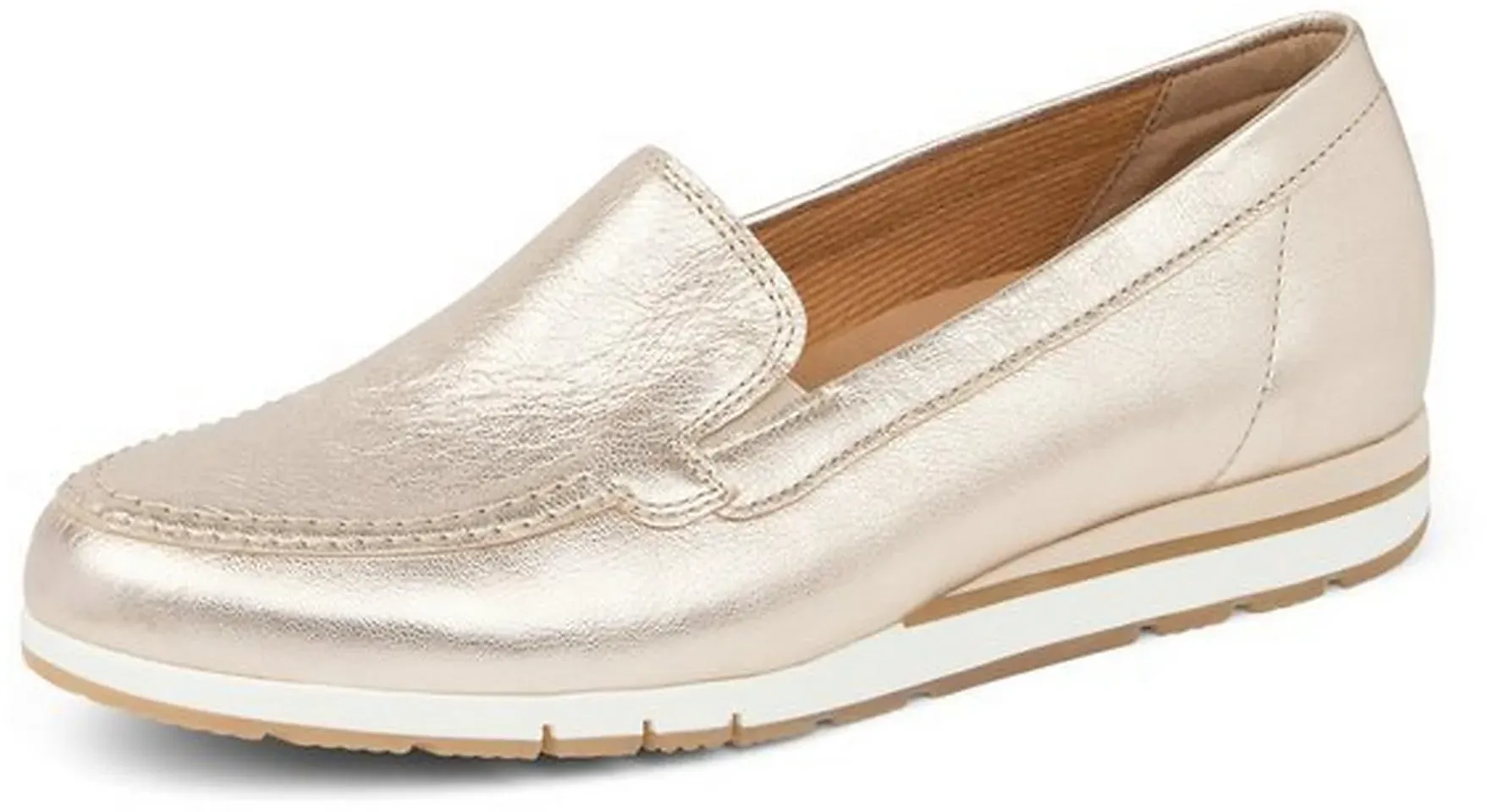 Les mocassins en cuir nubuck veau  Gabor Comfort beige