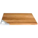 holz4home Schneidebrett Schneidebrett mit Aluminium Griff