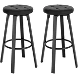 Woltu Barhocker 2er Set, mit drehbarem Sitz, gepolsterer Hocker mit Kunstleder-Bezug, 120 kg belastbar, anthrazit