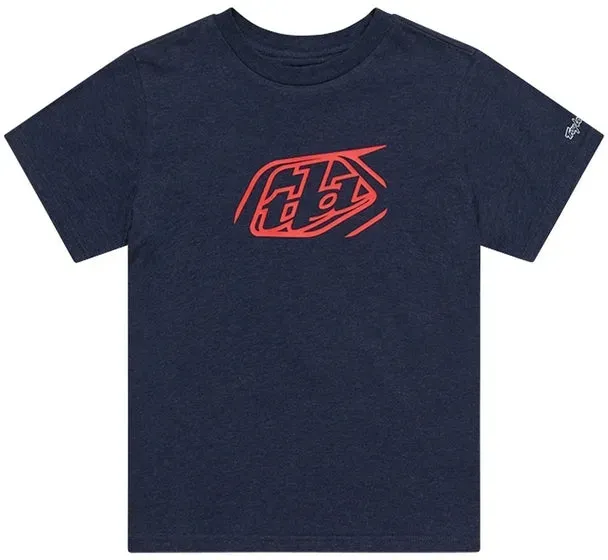 Troy Lee Designs Badge Jugend T Shirt Dunkelblau Meliert - YL
