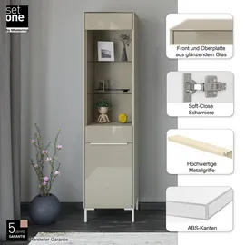 Set One by Musterring Standvitrine Reno 48 x 42 x 199 cm Braun