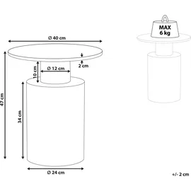 Beliani Beistelltisch Ariaga Metall Gold