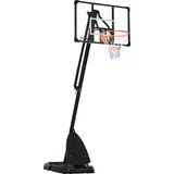 sportnow Basketballständer mit Rollen 107x70cm Rückwand, Mobiler Basketballkorb mit Ständer, verstellbare Korbhöhe 236 bis 293 cm, Basketballanlage für Jugendliche Erwachsene, fürs Außenbereich