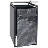 Proregal Mülltonnenbox 1er 117x68x80cm Anthrazit Marmor-Optik dunkel