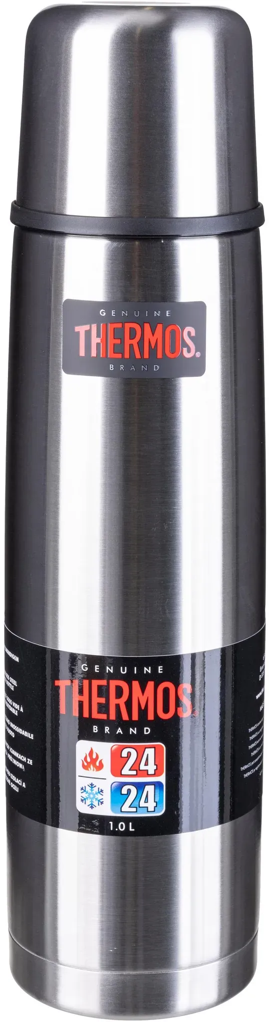 Thermos Light & Compact 1L Isolierflasche in edelstahl, Größe Einheitsgröße - grau