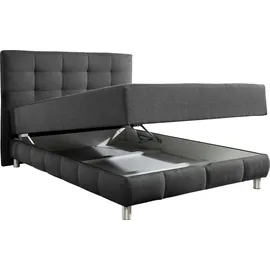Home Affaire Boxbett HOME AFFAIRE "Vaasa", grau (anthrazit), B:154cm L:230cm, Komplettbetten, inkl. Bettkasten & Topper, XXL-Ausführung, Überlänge 220 cm