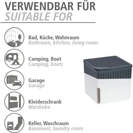 Wenko Raumentfeuchter Cube Nachfüller 500 g mit Orangenduft, 3er Set, Luftentfeuchter Nachfüllpack