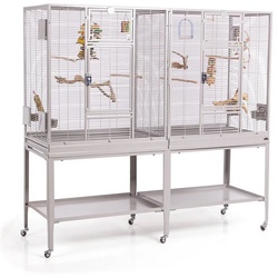 Montana Cages Vogelkäfig Madeira Double · Platinum, ca. 165 x 54 x 155 cm