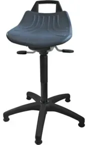 Drehhocker Sitz PU-Schaum blau mit Gleitern