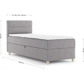 beautysofa DONNA MINI 100 x 200 cm Grau