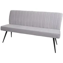 MCW Sitzbank MCW-K16, Esszimmerbank Bank Polsterbank Garderobenbank, Rückenlehne Samt Metall ~ 160cm hellgrau