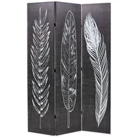 VidaXL Raumteiler klappbar 120 x 170 cm Federn Schwarz-Weiß