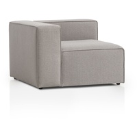 Traumnacht Genua Modular Sofa, Individuell kombinierbare Wohnlandschaft, Sitzelement mit Armteil, links - strapazierfähiges Möbelgewebe, produziert nach deutschem Qualitätsstandard, hellgrau
