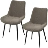 WYLEBER Esszimmer Stuhlhussen Schalenstühle,rutschfeste Universal-Stuhlhussen ohne Armlehnen,für Küche Esszimmer Wohnzimmer Schlafzimmer(Coffee,2 Set)