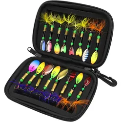20-teiliges Angellöffel-Köder-Set aus Metall zum Auswerfen von Spinner-Fischereiködern mit Aufbewahrungstasche bunt