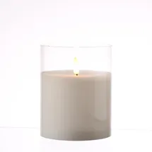MARELIDA Windlicht  LED Kerze im Glas  weiß
