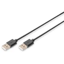 Digitus USB 2.0 Anschlusskabel, Typ A St/St, 3.0m, USB kompatibel, sw