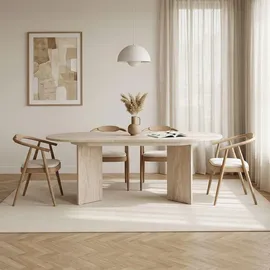 HANAH Home Ausziehtisch 160 x 75 x 90 cm beige