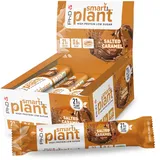 PhD Nutrition Smart Plant Protein Riegel Vegan 12 x 64g Gesalzenes Karamell - High Protein Snack mit 21g Eiweiß und wenig Zucker, Makrofreundlicher Eiweißriegel