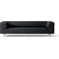 Delphi Sofa - Model 4511, brushed aluminium / leder max 98 schwarz