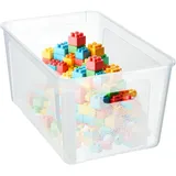 Kadax Rechteckige Aufbewahrungsbox mit Deckel, Aufbewahrungsbehälter, Stapelbehälter, Plastikbox, Kunststoffbox, Platzsparende Aufbewahrungskiste (17L, Transparent)