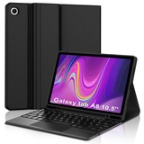 SENGBIRCH Samsung Galaxy tab a8 hülle mit Tastatur, TouchPad Tastatur mit Magnetische SchutzHülle (Deutsches Layout) für Samsung Tab A8 10.5' - Schwarz