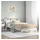 vidaXL Bett Massivholzbett mit Regal 75 x 190 cm Kiefer weiß