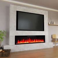 Glow Fire Fernsehwand mit Kamin 'Inside 182' mit Seitenfach| Cinewall mit Elektrokamin in beton mit Heizung (1500 W) | HxBxT: 225x282,6x41,8 cm