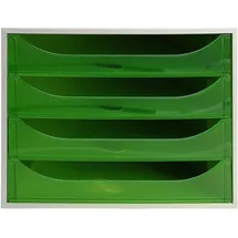 Exacompta Schubladenbox 28,4 x 34,8 x 23,4 cm 4-tlg. grau/grün