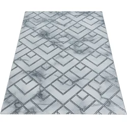 Teppich AYYILDIZ TEPPICHE "NAXOS 3813", silber (silberfarben), B:140cm H:12mm L:200cm, Polypropylen (PP), Teppiche, Wohnzimmer
