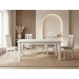 WFL GROUP Esstisch 80 x 77 x 180 cm weiß