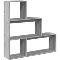 vidaXL Bücherregal 3 Stufen 123 x 29 x 123 cm Grau Sonoma