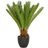 HJH Office hJh-OFFICE Kunstpflanze Cycas, Kunstpalme im Topf mit 24 Palmenwedeln, Höhe 70 cm