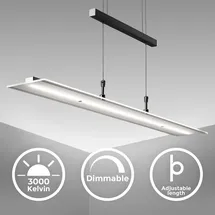 B.K.Licht LED Pendelleuchte 1-flg. 20 W 60 cm schwarz