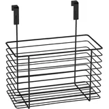 Wenko Einhängekorb Groß, Organizer zum Einhängen an Schranktür oder Schublade, Korb aus Metall, 24 x 24,5 x 15 cm, Schwarz