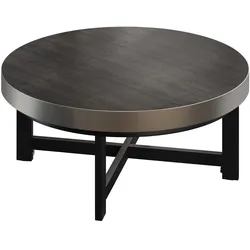 BO | Bistro Lounge Tisch | Ø60xH34cm | 50mm | Edelstahl Rand | Wenge/ Schwarz