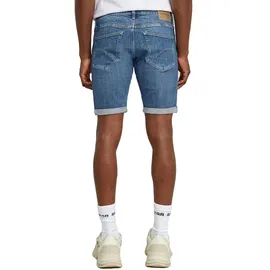 G-Star Herren Jeansshorts - 3301 Slim Short , Stretch Denim, Jeans, kurz Blau 35W
