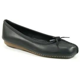 CLARKS Freckle Ice Ballerinas Black Leather 37 1/2